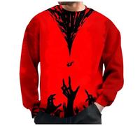 Mens Halloween Sweatshirts Ghost Pumpkin Graphic Lapel Collar Sweatshirt Fashion Trendy Costume Loose Fitting Sportswear Half Zip Hoodless Spooky Funny Gifts Dark Blue