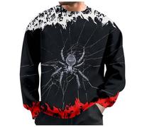 Mens Halloween Sweatshirts Ghost Pumpkin Graphic Lapel Collar Sweatshirt Fashion Trendy Costume Loose Fitting Sportswear Half Zip Hoodless Spooky Funny Gifts Dark Purple