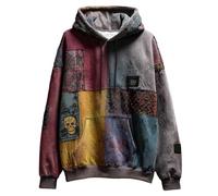 Mens Halloween Sweatshirts Pumpkin Head Hooded Spooky Horror Knit Lightweight Sweatshirt Casual Stylish Pullover Cozy Sweater Loungewear Festive Celebration Top Gold