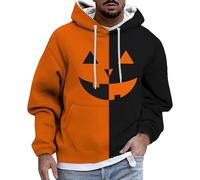 Mens Halloween Sweatshirts Skeleton Pullover Sweatshirt Spooky Horror Knit Drawstring Hoodies Trendy Autumn Jumpers Cozy Sweater Loungewear Festive Celebration Top