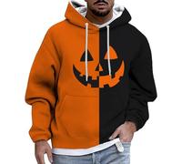 Mens Halloween Sweatshirts Skeleton Pullover Sweatshirt Spooky Horror Knit Drawstring Hoodies Trendy Autumn Jumpers Cozy Sweater Loungewear Festive Celebration Top