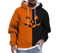 Mens Halloween Sweatshirts Skeleton Pullover Sweatshirt Spooky Horror Knit Drawstring Hoodies Trendy Autumn Jumpers Cozy Sweater Loungewear Festive Celebration Top