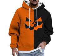 Mens Halloween Sweatshirts Skeleton Pullover Sweatshirt Spooky Horror Knit Drawstring Hoodies Trendy Autumn Jumpers Cozy Sweater Loungewear Festive Celebration Top