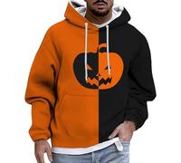 Mens Halloween Sweatshirts Skeleton Pullover Sweatshirt Spooky Horror Knit Drawstring Hoodies Trendy Autumn Jumpers Cozy Sweater Loungewear Festive Celebration Top