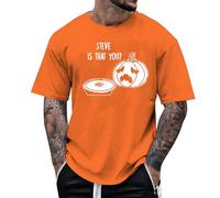 Men's Halloween T-Shirt Crewneck Tee Skeleton Rib Cage Scary Bones Spooky Party 3D Print Effect Fancy Dress Pumpkin Face Orange