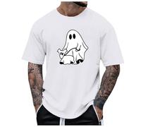 Mens Halloween T Shirt Halloween Clothes, Men's Halloween Costume T-Shirt 3D Print Photo-Realistic Short Sleeve Tshirt for Halloween Cosplay Costume