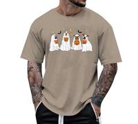 Men's Halloween T Shirts Loose Lightweight Tee Tops Zombie Round Neck Casual Outdoors Skull Printed T-Shirts Autumn Men Streetwear