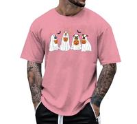 Men's Halloween T Shirts Loose Lightweight Tee Tops Zombie Round Neck Casual Outdoors Skull Printed T-Shirts Autumn Men Streetwear