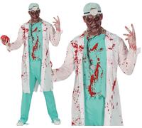 Mens Halloween Zombie Doctor Fancy Dress Costume Surgeon Outfit New fg