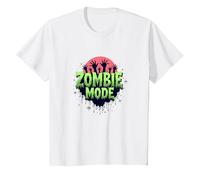 Men's Halloween Zombie Mode Spooky Undead Graphic T-Shirt, Kids, White, 3 Years