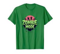 Men's Halloween Zombie Mode Spooky Undead Graphic T-Shirt, Men, Kelly Green, Medium
