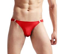 Men's Hammock Pouch Thongs and G-Strings Jockstrap Sports Supporters Briefs Soft Bulge Enhancer Bikini with Ball Pouch Underwear Thong Breathable Running Mens G Strings & Thongs Sexy Red