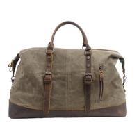 Men's Hand-held Travel Bag Vintage Oil Waxed Canvas Crossbody Duffel Bag Cowhide Men's Bag Travel Bag(3)