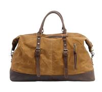 Men's Hand-held Travel Bag Vintage Oil Waxed Canvas Crossbody Duffel Bag Cowhide Men's Bag Travel Bag(1)
