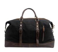 Men's Hand-held Travel Bag Vintage Oil Waxed Canvas Crossbody Duffel Bag Cowhide Men's Bag Travel Bag(2)