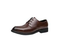 Mens Hand-Stitched Detailing Dress Oxford Formal Shoes Spanish Leather Fashion Lace Up Wingtip Prom Wedding Anti-Slip Non Slip Resistant Casual Shoe Tuxedo(Marrone,6.5 UK)