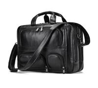 Men's Handbag Men's Leather Handbag Single Shoulder Straddle Bag with Shoe Position Cowhide Duffel Bag(Svart)