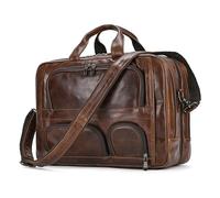 Men's Handbag Men's Leather Handbag Single Shoulder Straddle Bag with Shoe Position Cowhide Duffel Bag(Svart)