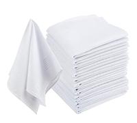 Mens Handkerchiefs 15PCS Handkerchief Mens White Cotton Handkerchiefs for Men Handkerchief Large Cotton Man Hankerchieves Cottons Large White Hankerchieves Pocket Squares Gents Hankies for Men 40*40cm