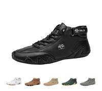 Men's Handmade High Boots, Barefoot Shoes, Waterproof, Non-Slip, Lightweight, Breathable, Outdoor Barefoot Shoes, Men's Boots for Hiking and Driving, Ergonomic & Pain Relieving, black, 11 UK