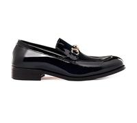 Mens Handmade Real Patent Leather Gold Snaffle bit Loafers Classy Wedding Dress Shoes [YL333-1-BLUE-39EU,11UK]