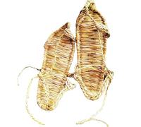 Men's Handmade Shoes Women's Sandals Summer Beach Slippers Braided Sliders Handmade Natural Straw Sandals Cool Drag Non-Slip Slippers Sandals Indoor Summer Shoes, yellow, 7 UK