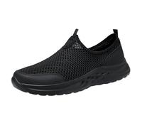 Mens Hands Free Slip in Trainers Running Walking Mesh Breathable Soft Sports Trainers Sneakers Badminton Gym Workout Tennis Sneakers Athletic Shoe dad Gifts Footwear UK 6 Black