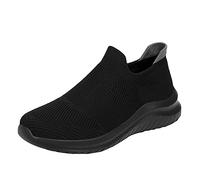 Men's Hands Free Slip-Ins Go Walk Flex-Relish Sneaker Lightweight Breathable Mesh Athletic Sports Shoes High Traction Sole Running Trainers Outdoor Fitness Jogging Sneakers Traveling Black