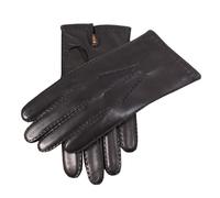 Men's Handsewn Three-Point Cashmere-Lined Leather Gloves - BLACK / 10