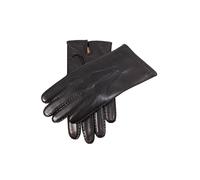 Men's Handsewn Three-Point Cashmere-Lined Shorter-Finger Leather Gloves - BLACK / 7.5