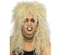 Mens Hard Rocker Wig Adults Rock N Roll Fancy Dress Accessory 80s Gun Metal