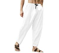 Men's Harem Pants Regular Fit Track Pants Solid Wide Leg Pant Lightweight Joggers Smart Lounge Trouser Elasticated Waist Trousers Baggy Work Trouser Outdoors Walking Pant Relaxed Holiday Pants XXXXL