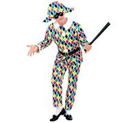 Mens Harlequin Costume Small UK 38/40" for Clown Fancy Dress