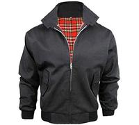 Mens Harrington Jacket Vintage Retro Bomber Mod Coat UK Classic Style Plus Size