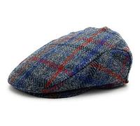 Mens Harris Tweed Flat Cap Comfort Fit Quilted Lining Made in Scotland S-XXL (UK, Alpha, L, Slate Grey Check)