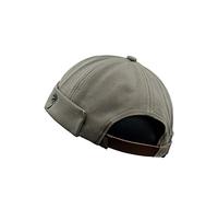 Men's Hats Docker Cap Hats Beanie Sailor Cap Worker Hat Rolled Cuff Retro Brimless Hat with Adjustable, One Size