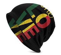 Mens Hats Jamaican Rasta Reggae Skull Cap Reversible, Cool Knit Cuffed Winter Hat Winter Hats for Guys Mens Adults