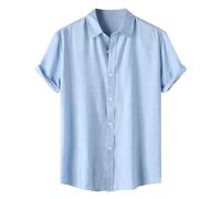 Men's Hawaiian Floral Shirts Summer Short Sleeve Floral Shirts Casual Beach Shirt Hawaiian Shirts Printed Palmshadow Clothing Hawaiian Party Clothes Blouse (Mens Shirts Light Blue, L)