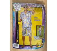 Mens Hawaiian Macho Maui Man Beach Fancy Dress Size M/L Fits Upto A 44" Chest