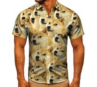 Mens Hawaiian Print Short Sleeve Fashion Summer Beach Style Lapel Shirts Holiday Casual Comfortable Clothes Top S-4XL