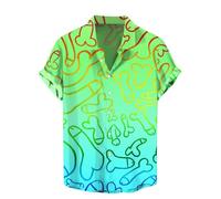 Men's Hawaiian Shirt Button Down Short Sleeve Flowers Casual Aloha Hawaiian Shirts Funny Shirts for Lads Holiday Loose Fit Hawaii Party