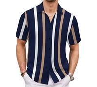 Men's Hawaiian Shirt Short Sleeve Casual Summer Beach Aloha Shirt Floral Button Down Tropical Hawaii Shirts (UK, Alpha, S, Regular, Regular, #20)