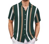 Men's Hawaiian Shirt Short Sleeve Casual Summer Beach Aloha Shirt Floral Button Down Tropical Hawaii Shirts (UK, Alpha, L, Regular, Regular, #19)