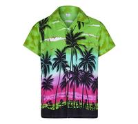 Mens Hawaiian Shirt Short Sleeve STAG Beach Holiday Palm Tree Fancy Dress Hawaii - (Medium, Green)