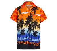 MENS HAWAIIAN SHIRT STAG PALM TREE ALOHA HOLIDAY BEACH SUMMER FANCY PARTY S-3XL