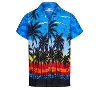 MENS HAWAIIAN SHIRT STAG PALM TREE ALOHA HOLIDAY BEACH SUMMER FANCY PARTY S-3XL