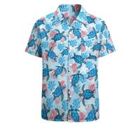 Mens Hawaiian Shirts Holiday Clothes, Romantic Summer Feel Individualistic Light and Elegant with Buttons Rich Layered Prints Vacation Soft and Chic Against the Skin