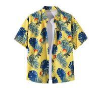 Mens Hawaiian Shirts Sale Clearance, Short Sleeve Casual Boho Floral Print Blouses Button Down Shirt Tropical Holiday Summer Beach T-Shirts Lapel Collared Top Men Vacation Tees Plus Size S-XXL