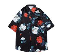 Mens Hawaiian Shirts Sale Clearance, Short Sleeve Casual Boho Floral Print Blouses Button Down Shirt Tropical Holiday Summer Beach T-Shirts Lapel Collared Top Men Vacation Tees Plus Size S-XXL