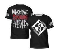 Men's Head Metal Band Machine T-Shirts Short Sleeve Tee Shirts Crewneck Casual Regular Print Cool Summer Fashion Top Tees, S-3XL